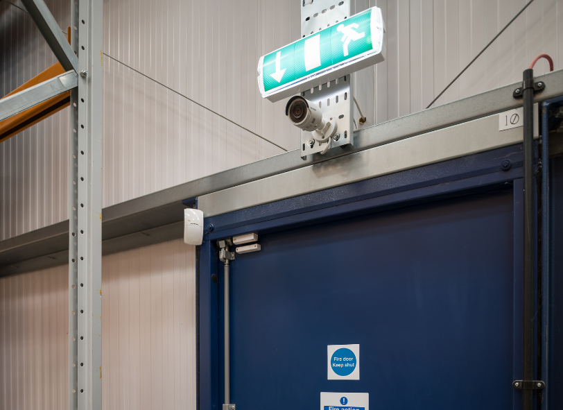 CCTV camera above door entrance