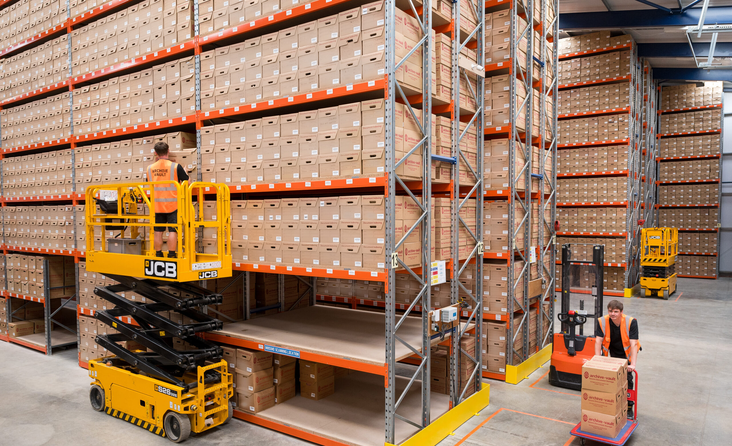 warehouse of document storage boxes