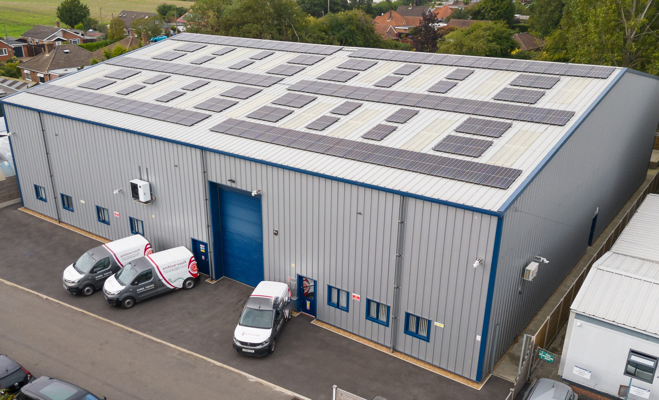 ariel view of archive vault warehouse